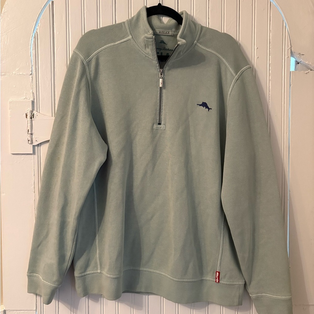 Tommy Bahama Sage Relax Quarter Zip Pullover Sweatshirt Size Mens Large - Picture 8 of 9